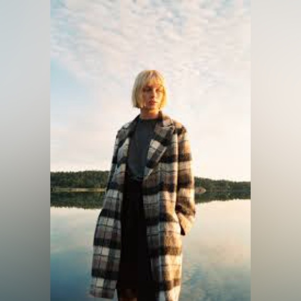 Size M - JUNGLE FOLK bold plaid, alpaca wool coat